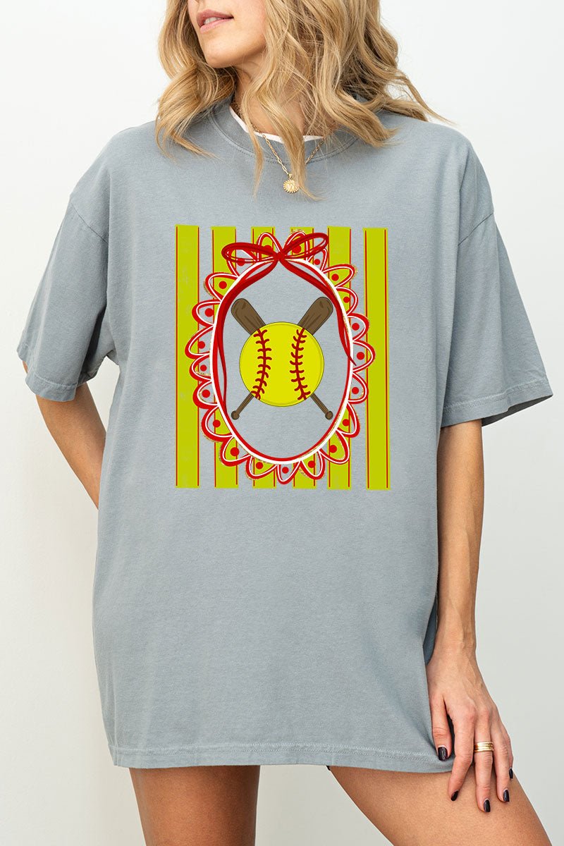 Softball Stripes Comfort Colors Adult Ring - Spun Cotton Tee - Wholesale Accessory Market