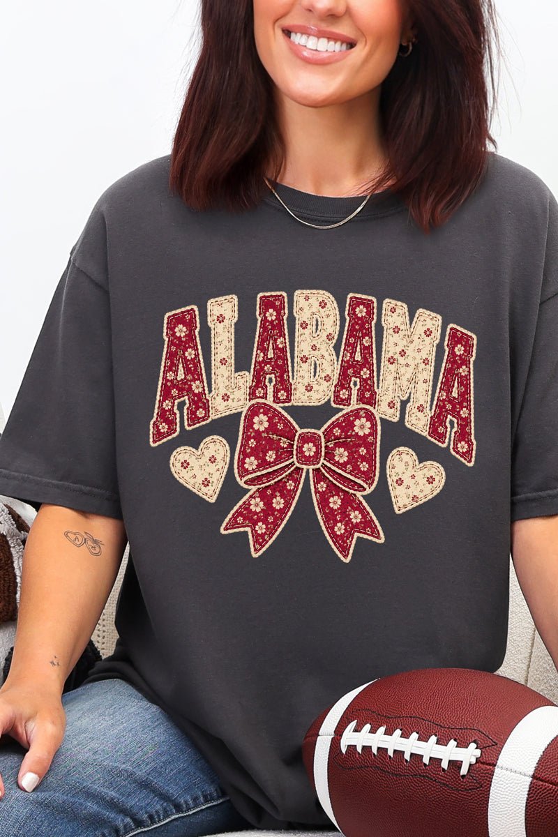 Alabama Blooming Bow Comfort Colors Adult Ring-Spun Cotton Tee - Wholesale Accessory Market