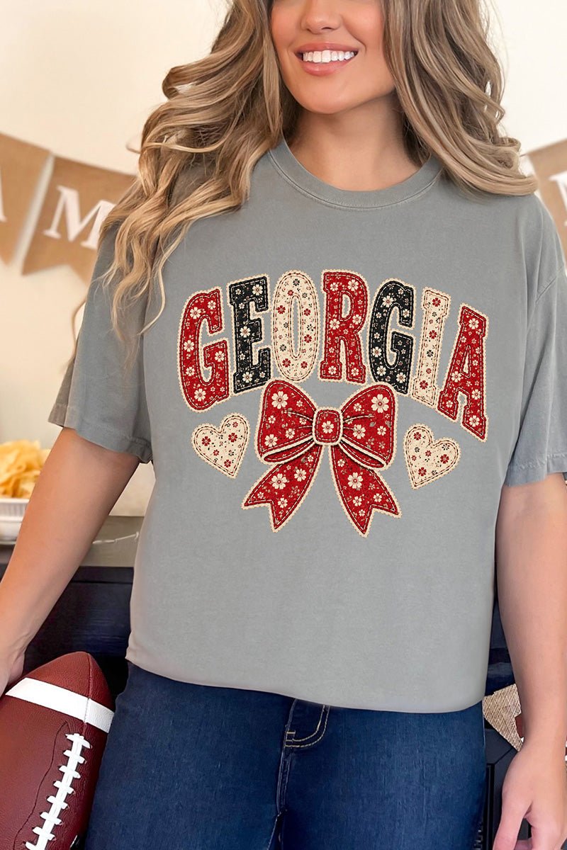 Georgia Blooming Bow Comfort Colors Adult Ring-Spun Cotton Tee - Wholesale Accessory Market
