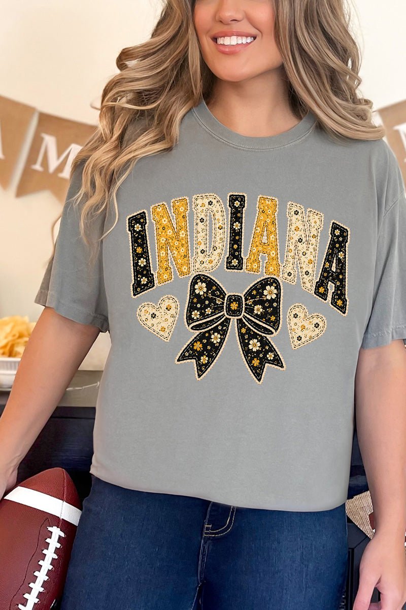 Indiana Blooming Bow Comfort Colors Adult Ring-Spun Cotton Tee - Wholesale Accessory Market