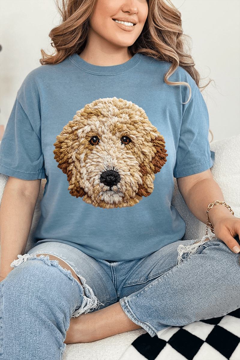 Faux Yarn Goldendoodle Comfort Colors Adult Ring - Spun Cotton Tee - Wholesale Accessory Market
