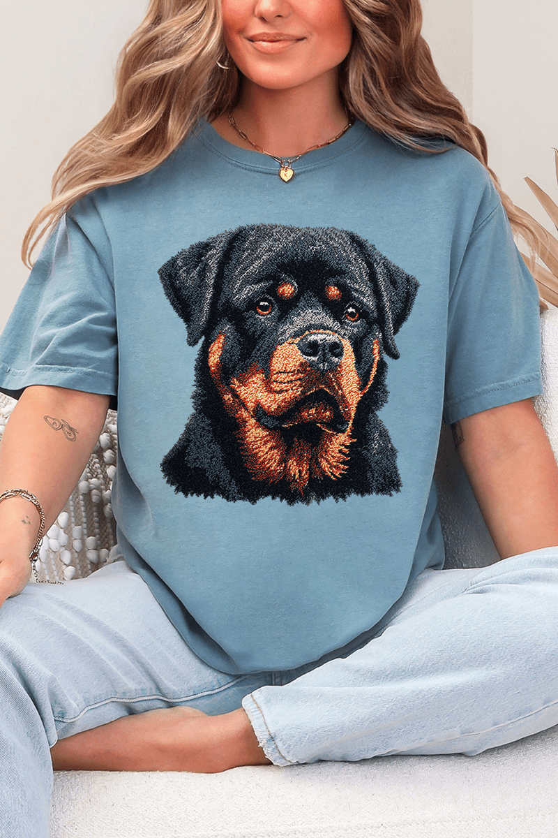 Faux Yarn Rottweiler Comfort Colors Adult Ring - Spun Cotton Tee - Wholesale Accessory Market