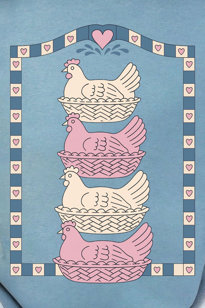 Hen Stack Hearts Comfort Colors Adult Ring - Spun Cotton Tee - Wholesale Accessory Market