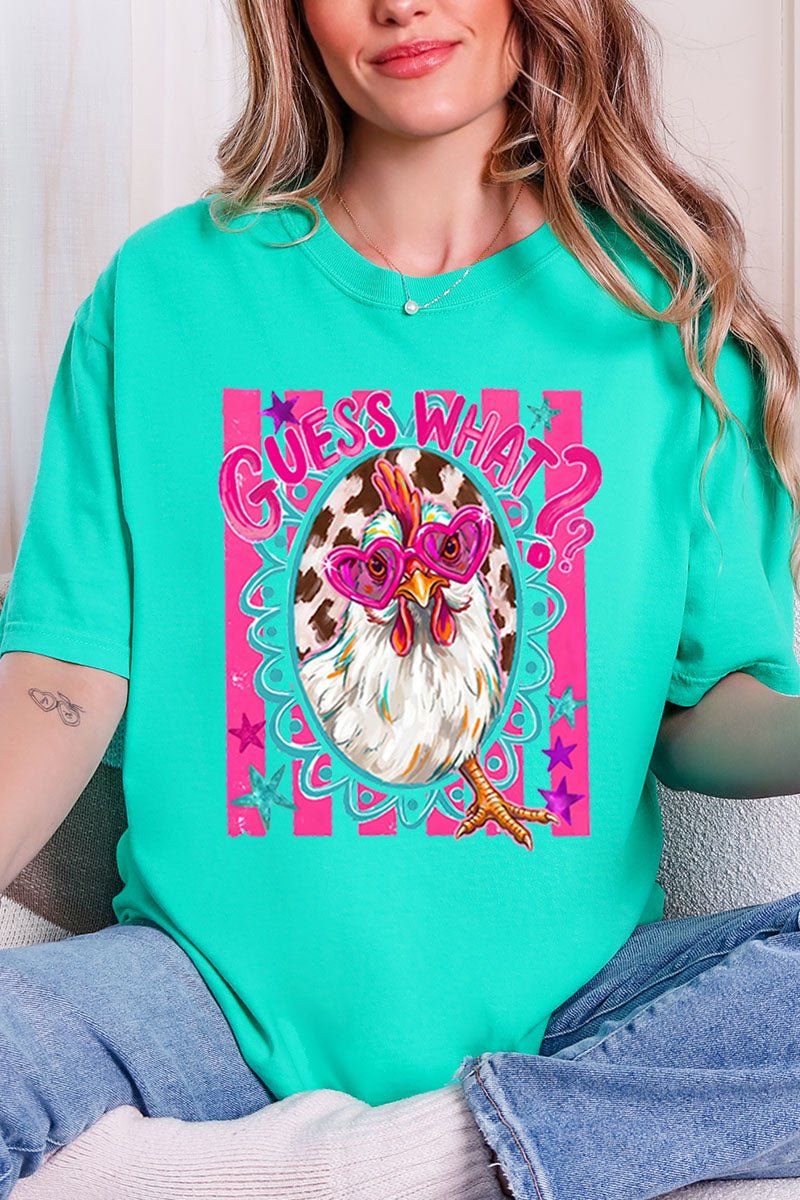 Guess What Chicken Butt Full Front & Back Design Comfort Colors Adult Ring - Spun Cotton Tee - Wholesale Accessory Market