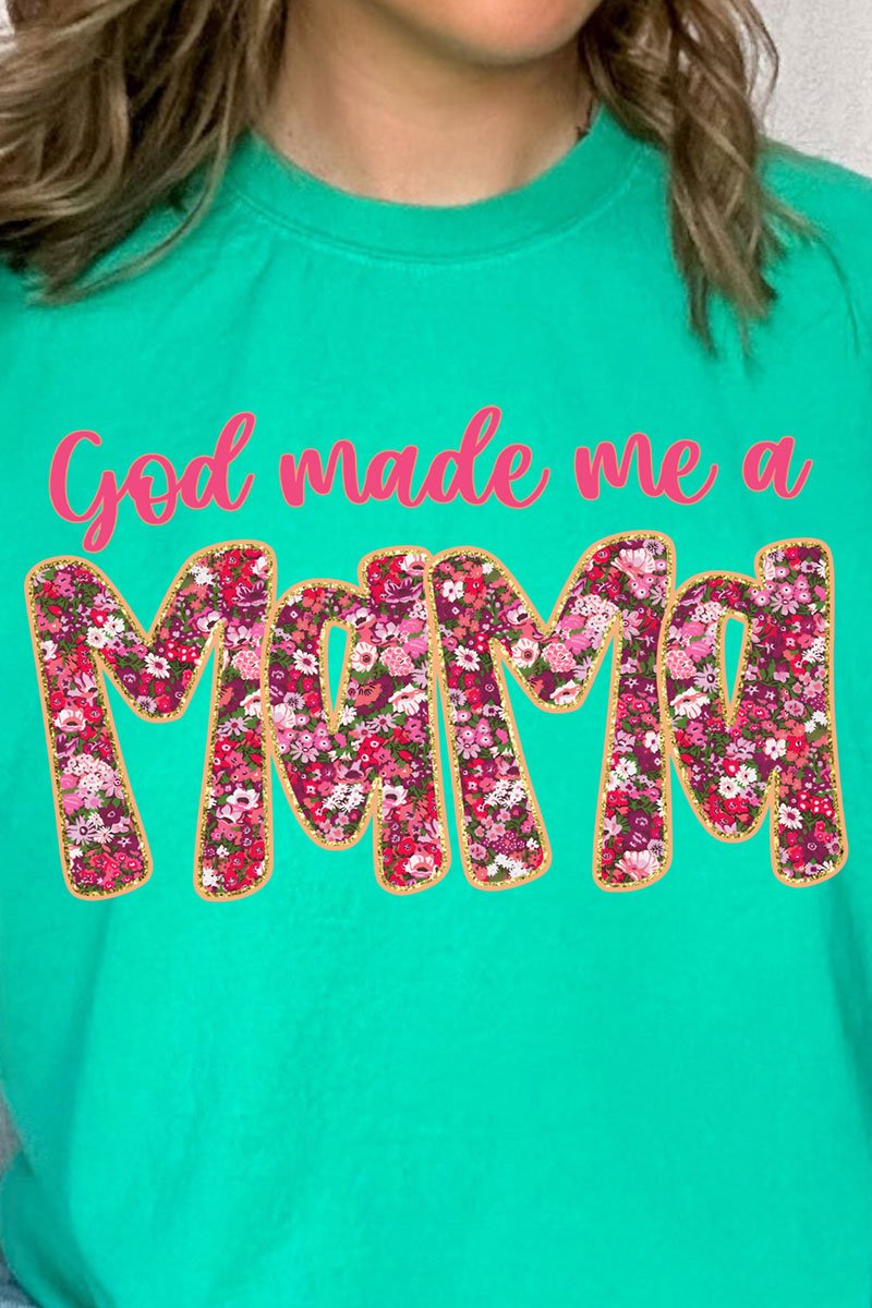 Pink God Made Me A Mama Comfort Colors Adult Ring - Spun Cotton Tee - Wholesale Accessory Market