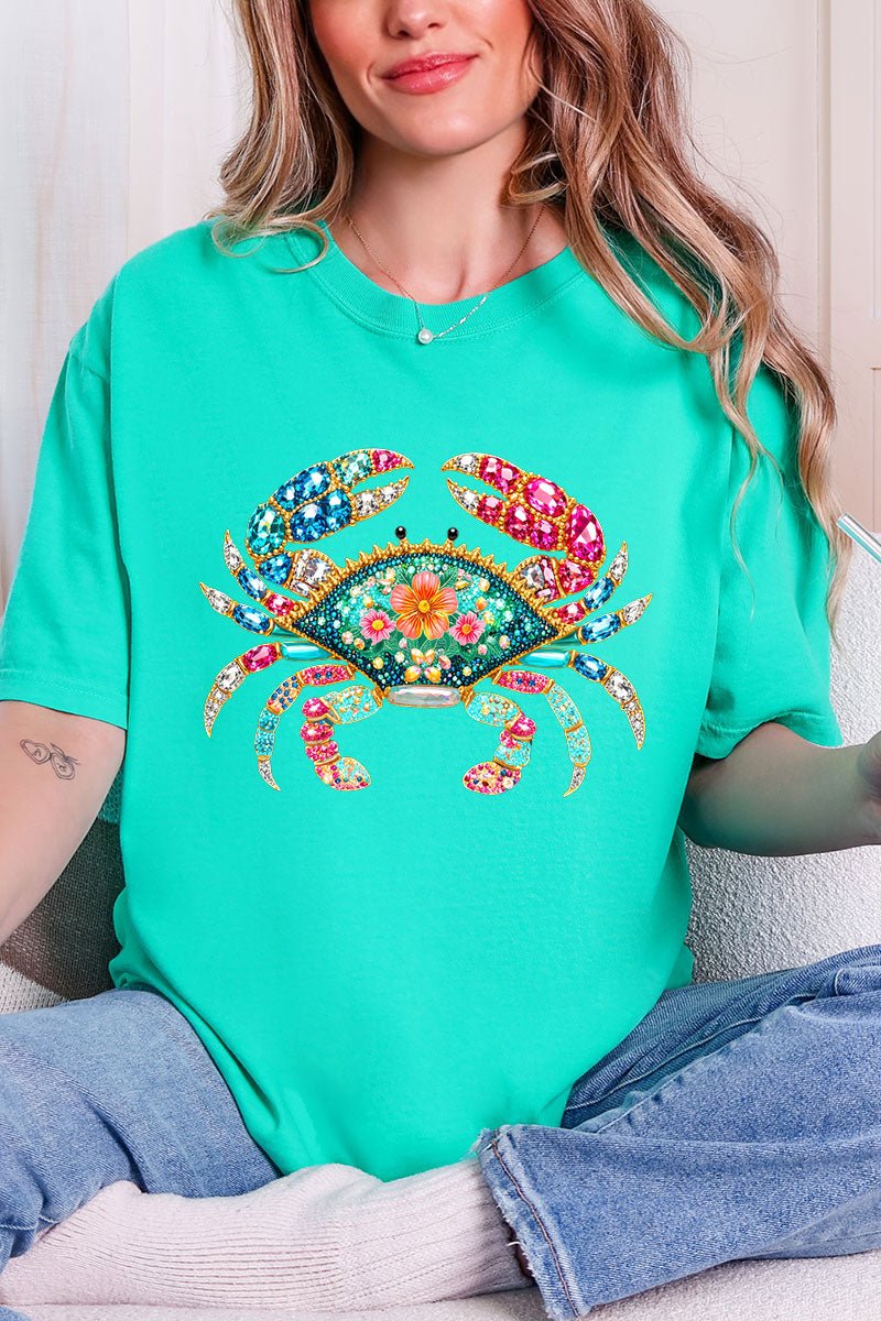 Seaside Sparkle Crab Comfort Colors Adult Ring - Spun Cotton Tee - Wholesale Accessory Market