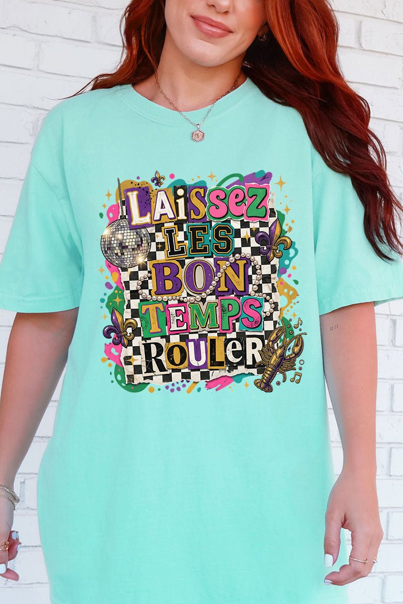 Bold Laissez Les Bon Temps Rouler Comfort Colors Adult Ring - Spun Cotton Tee - Wholesale Accessory Market