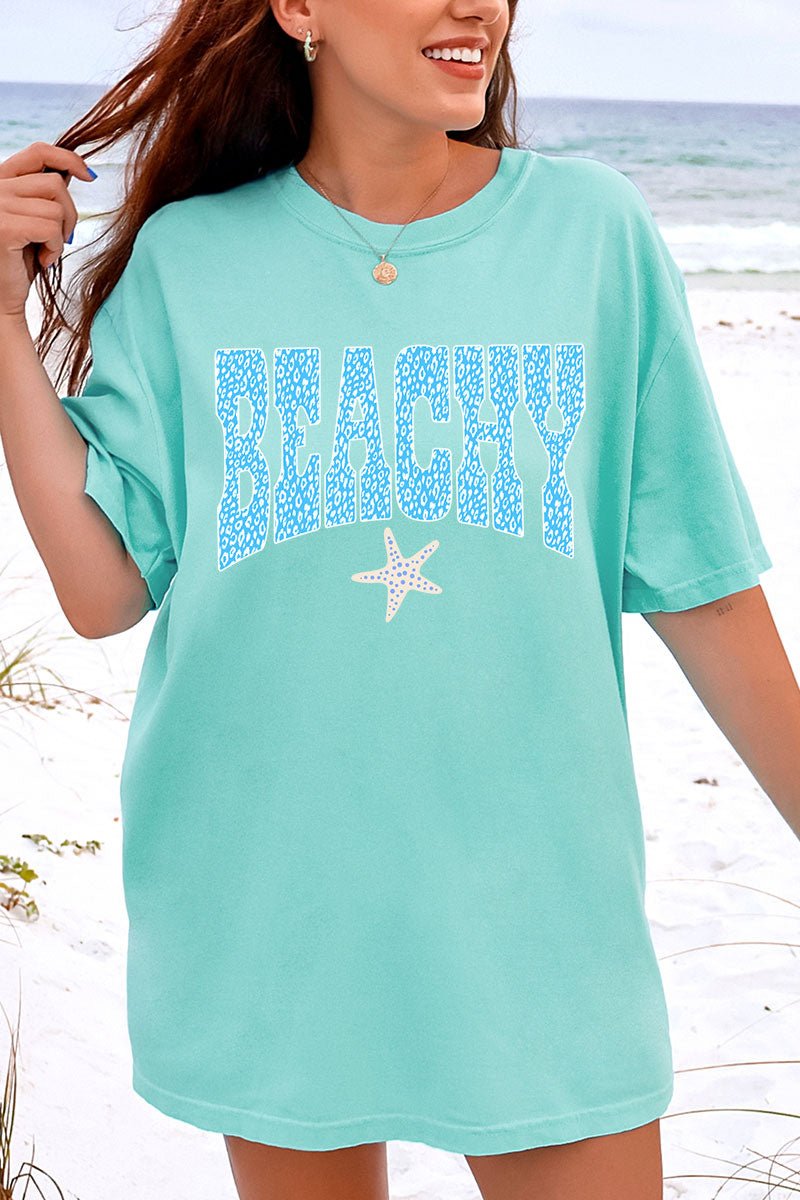 Coastal Beachy Leopard Comfort Colors Adult Ring - Spun Cotton Tee - Wholesale Accessory Market