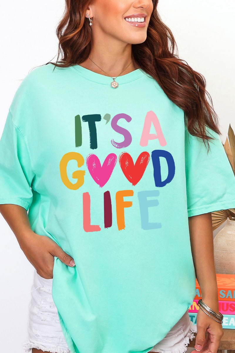 Heart It's A Good Life Comfort Colors Adult Ring - Spun Cotton Tee - Wholesale Accessory Market
