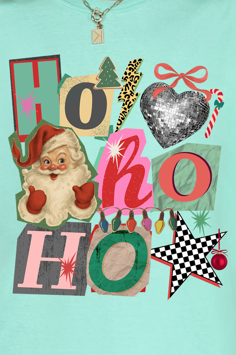 Ho Ho Retro Christmas Comfort Colors Adult Ring - Spun Cotton Tee - Wholesale Accessory Market