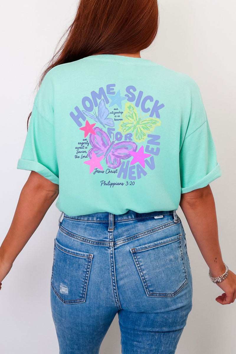 Homesick For Heaven Front & Back Comfort Colors Adult Ring-Spun Cotton Tee - Wholesale Accessory Market