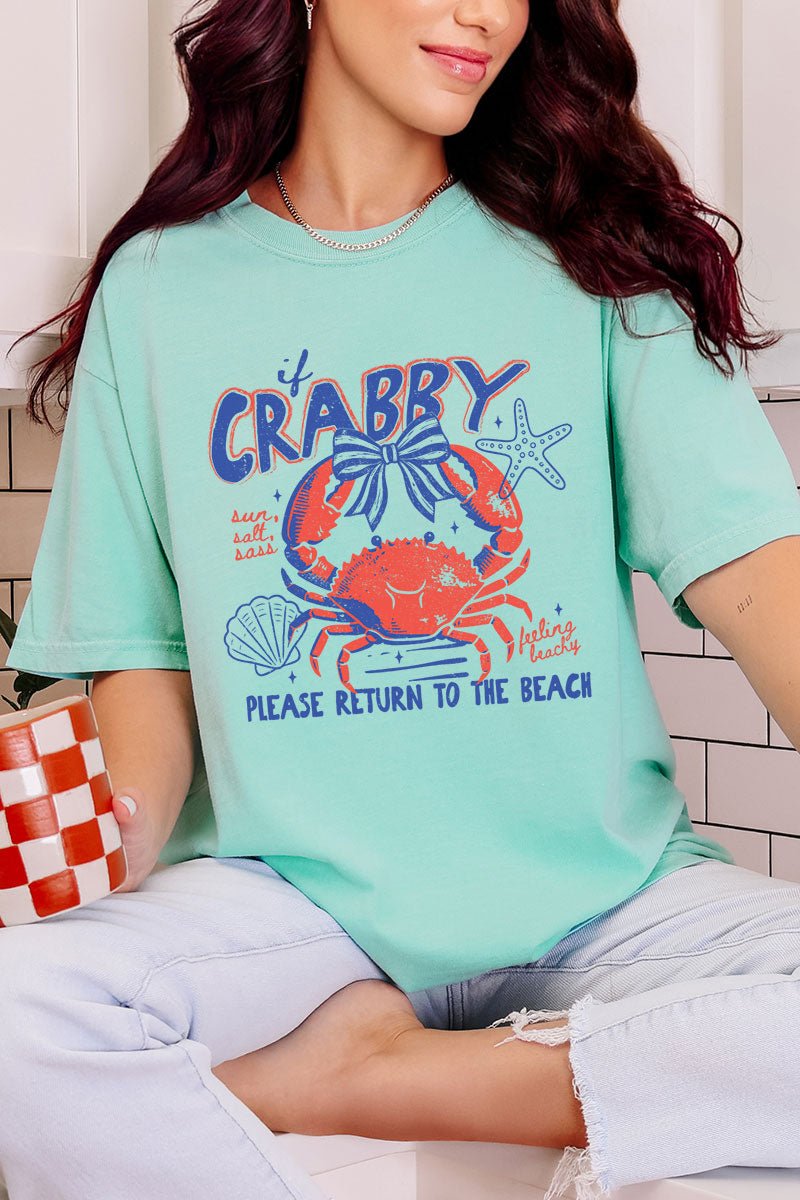 If Crabby Please Return To The Beach Comfort Colors Adult Ring - Spun Cotton Tee - Wholesale Accessory Market