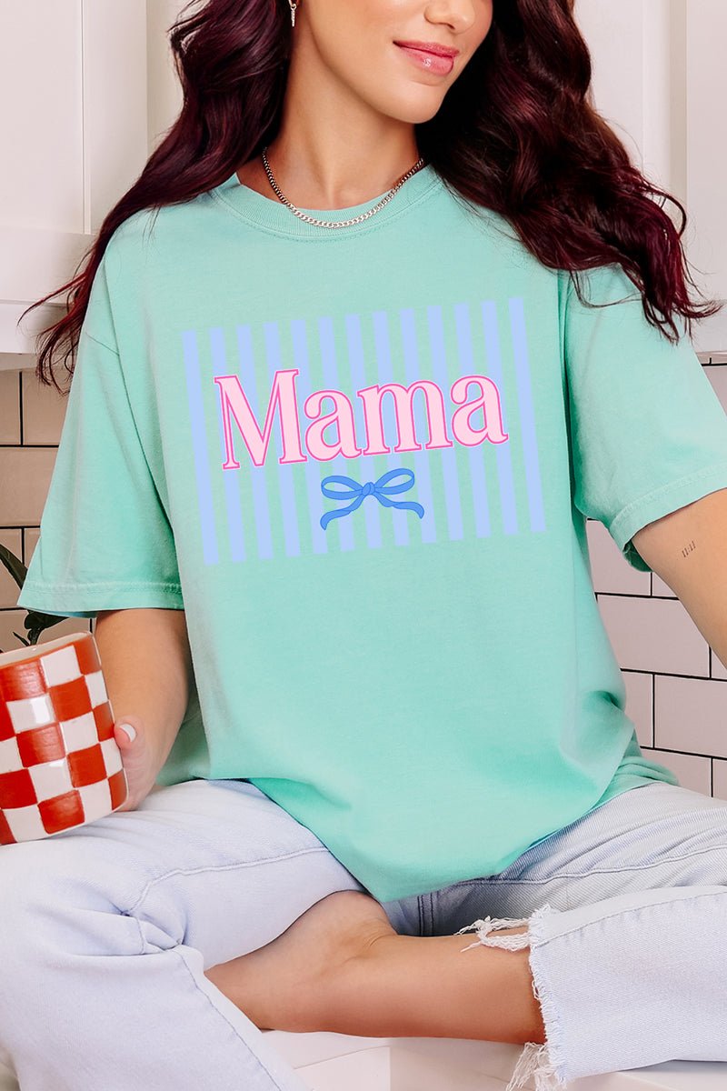Mama Striped Comfort Colors Adult Ring - Spun Cotton Tee - Wholesale Accessory Market