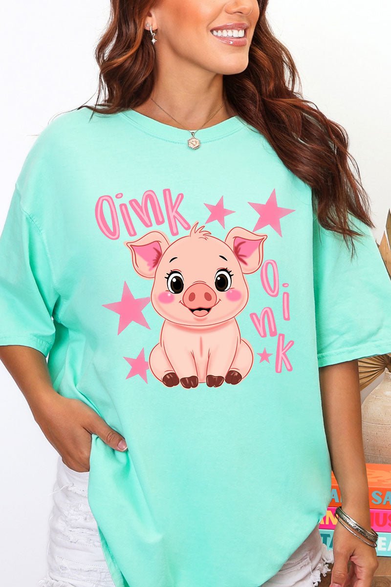 Oink Oink Shake Full Front & Back Design Comfort Colors Adult Ring-Spun Cotton Tee - Wholesale Accessory Market