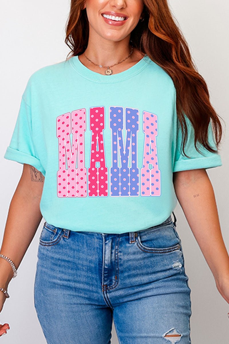 Polka Dot Pop Mama Comfort Colors Adult Ring - Spun Cotton Tee - Wholesale Accessory Market