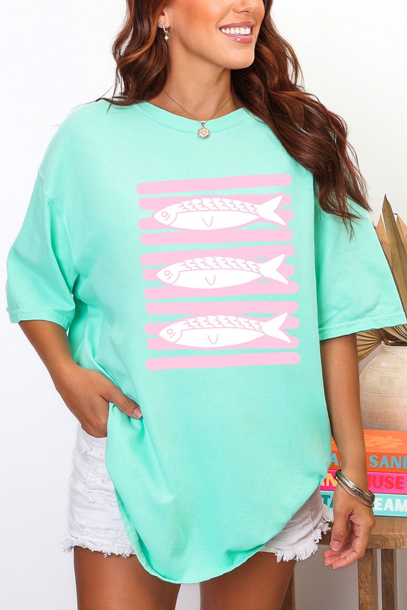 Preppy Pink Fish Comfort Colors Adult Ring - Spun Cotton Tee - Wholesale Accessory Market