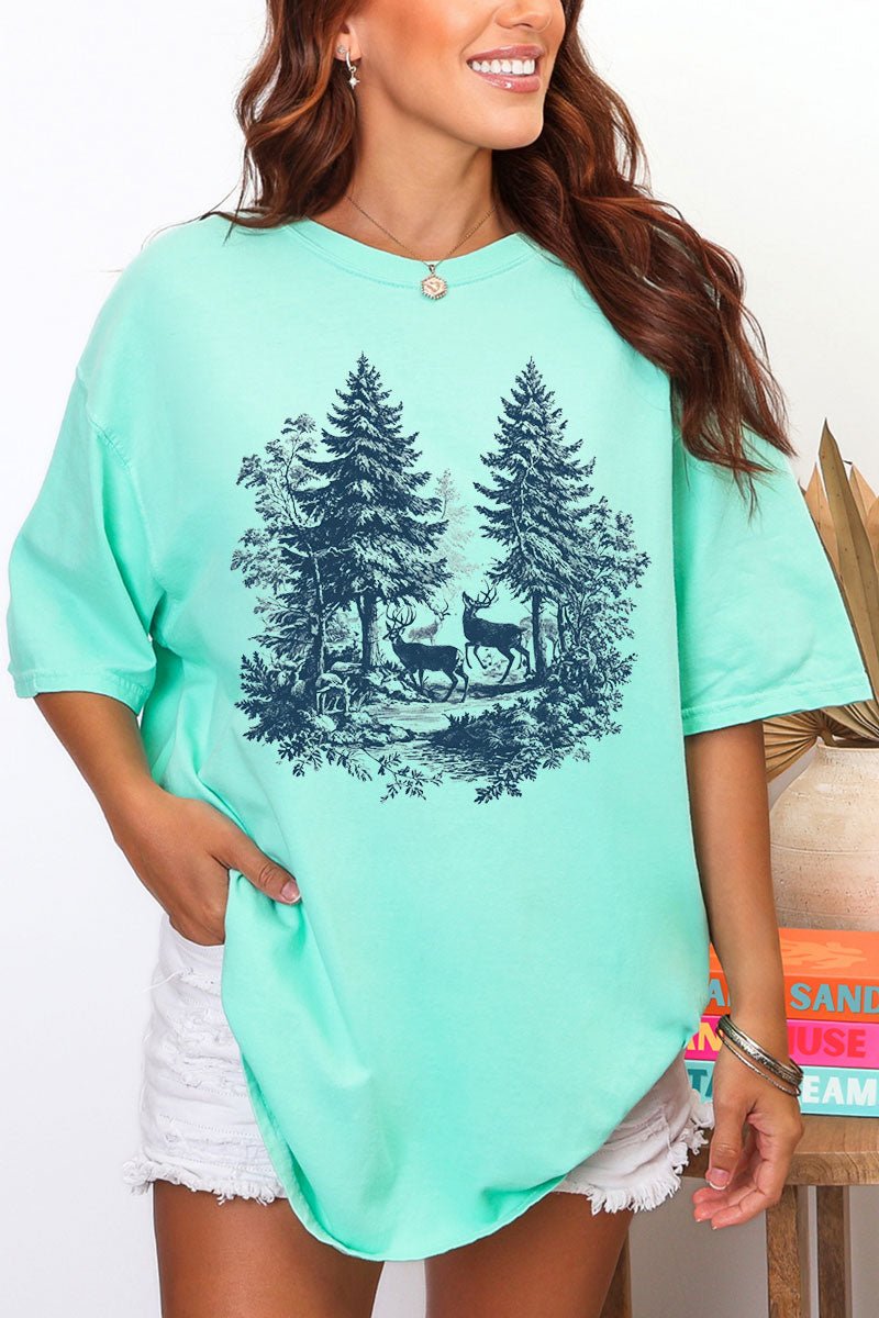 Woodland Buck Comfort Colors Adult Ring - Spun Cotton Tee - Wholesale Accessory Market