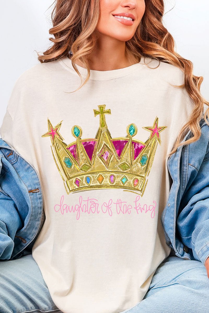Bejeweled Daughter Of The King Comfort Colors Adult Ring - Spun Cotton Tee - Wholesale Accessory Market