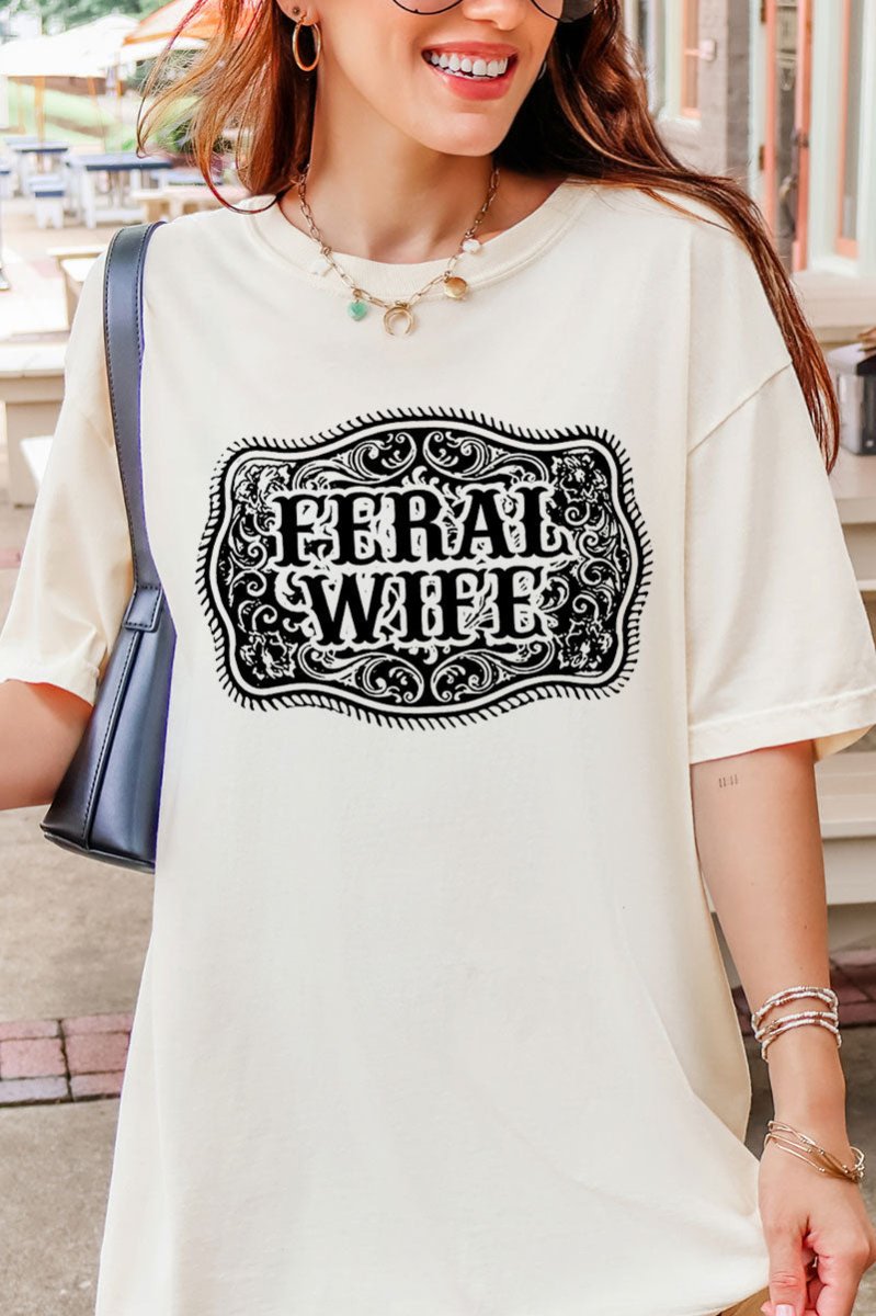 Belt Buckle Feral Wife Comfort Colors Adult Ring-Spun Cotton Tee - Wholesale Accessory Market
