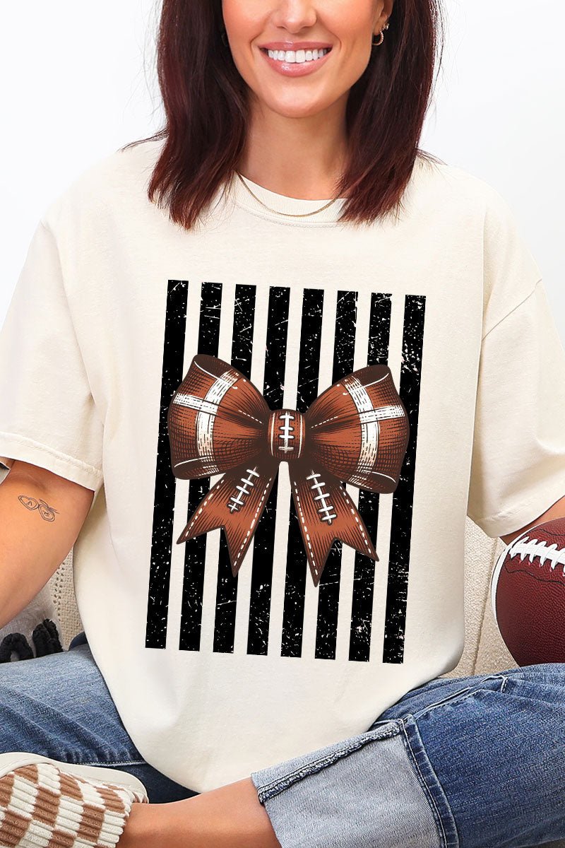 Black Varsity Bow Comfort Colors Adult Ring-Spun Cotton Tee - Wholesale Accessory Market