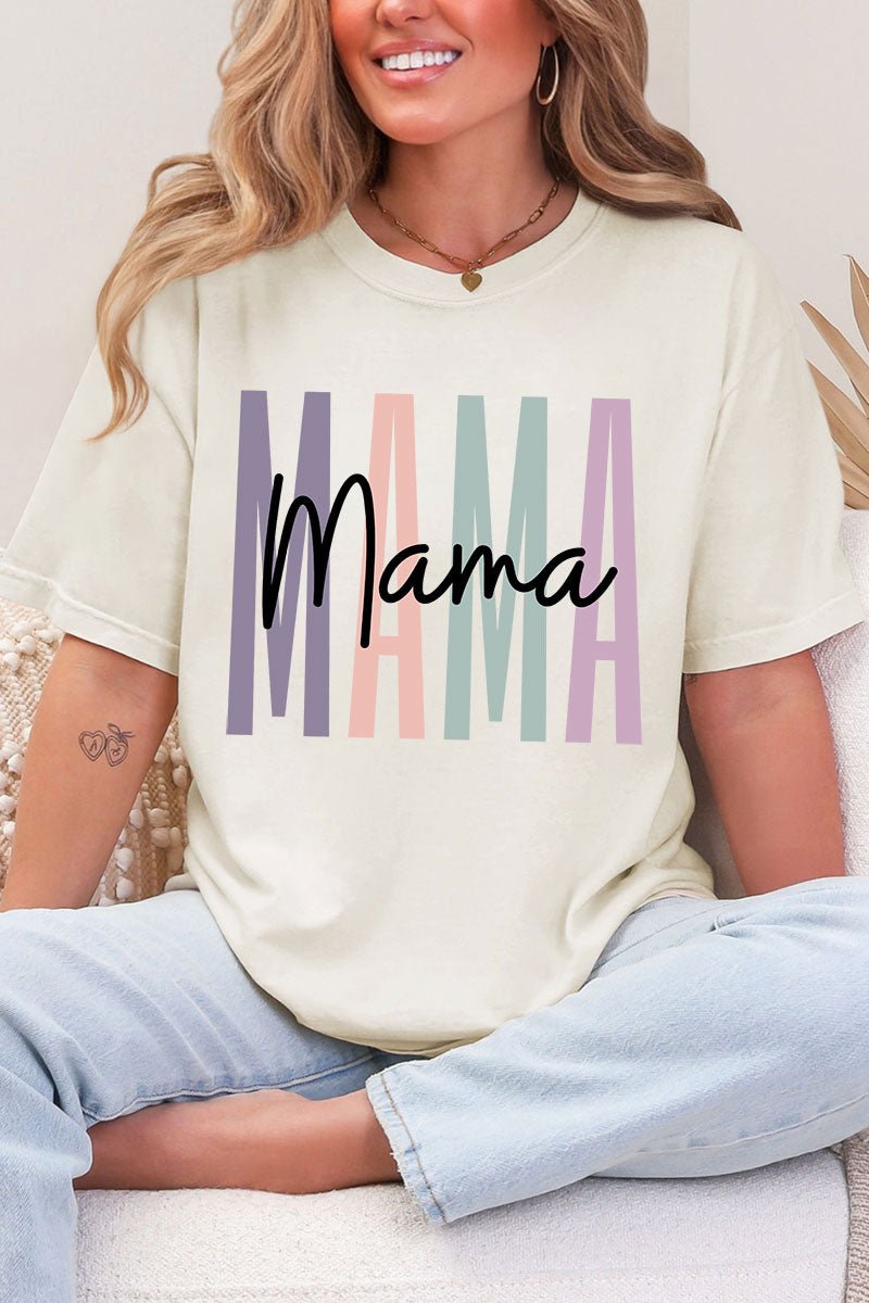 Block Script Mama Comfort Colors Adult Ring - Spun Cotton Tee - Wholesale Accessory Market
