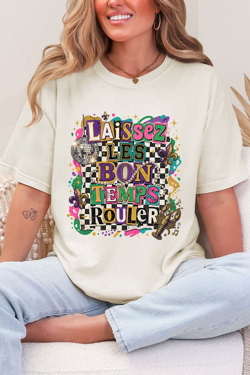 Bold Laissez Les Bon Temps Rouler Comfort Colors Adult Ring - Spun Cotton Tee - Wholesale Accessory Market