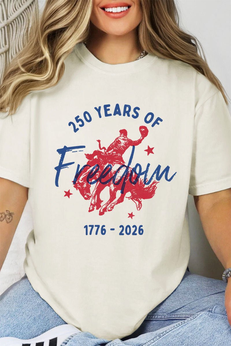 Cowboy 250 Years Of Freedom Comfort Colors Adult Ring - Spun Cotton Tee - Wholesale Accessory Market