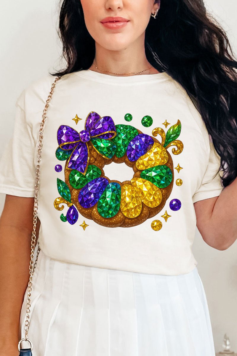 Faux Rhinestone King Cake Comfort Colors Adult Ring - Spun Cotton Tee - Wholesale Accessory Market