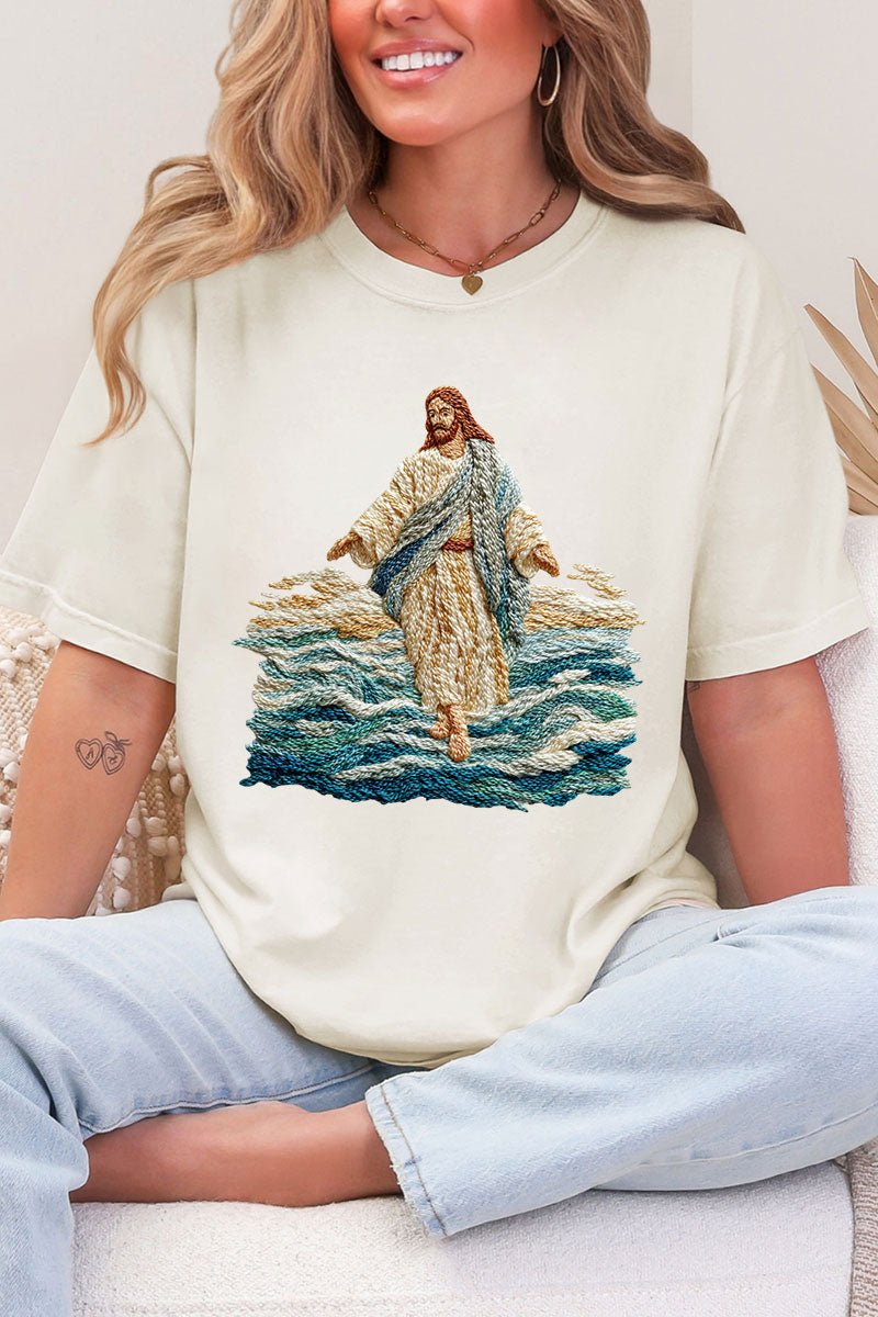 Faux Yarn Walking On Water Comfort Colors Adult Ring - Spun Cotton Tee - Wholesale Accessory Market