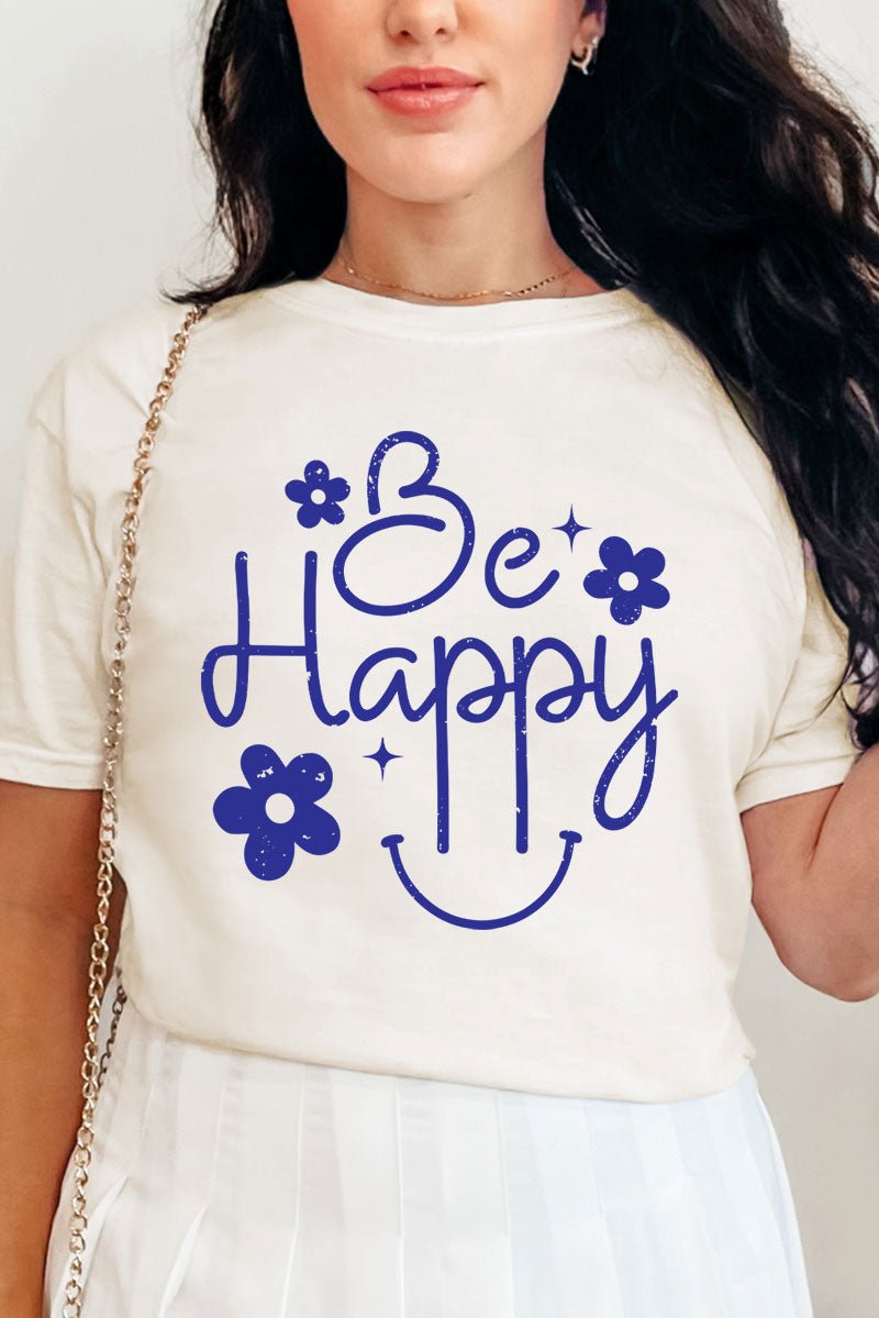 Flower Be Happy Comfort Colors Adult Ring - Spun Cotton Tee - Wholesale Accessory Market