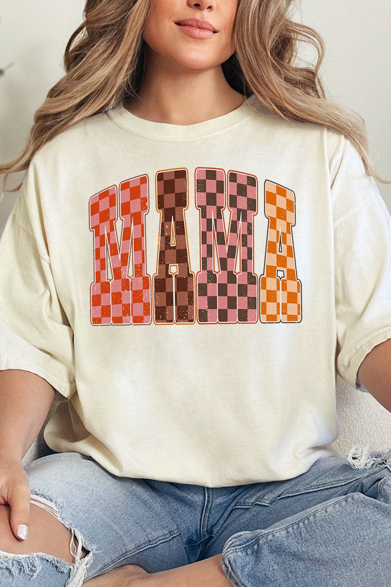 Girlie Check Mama Comfort Colors Adult Ring - Spun Cotton Tee - Wholesale Accessory Market