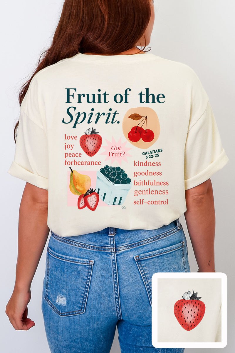 Got Fruit? Fruit Of The Spirit Front & Back Design Comfort Colors Adult Ring - Spun Cotton Tee - Wholesale Accessory Market