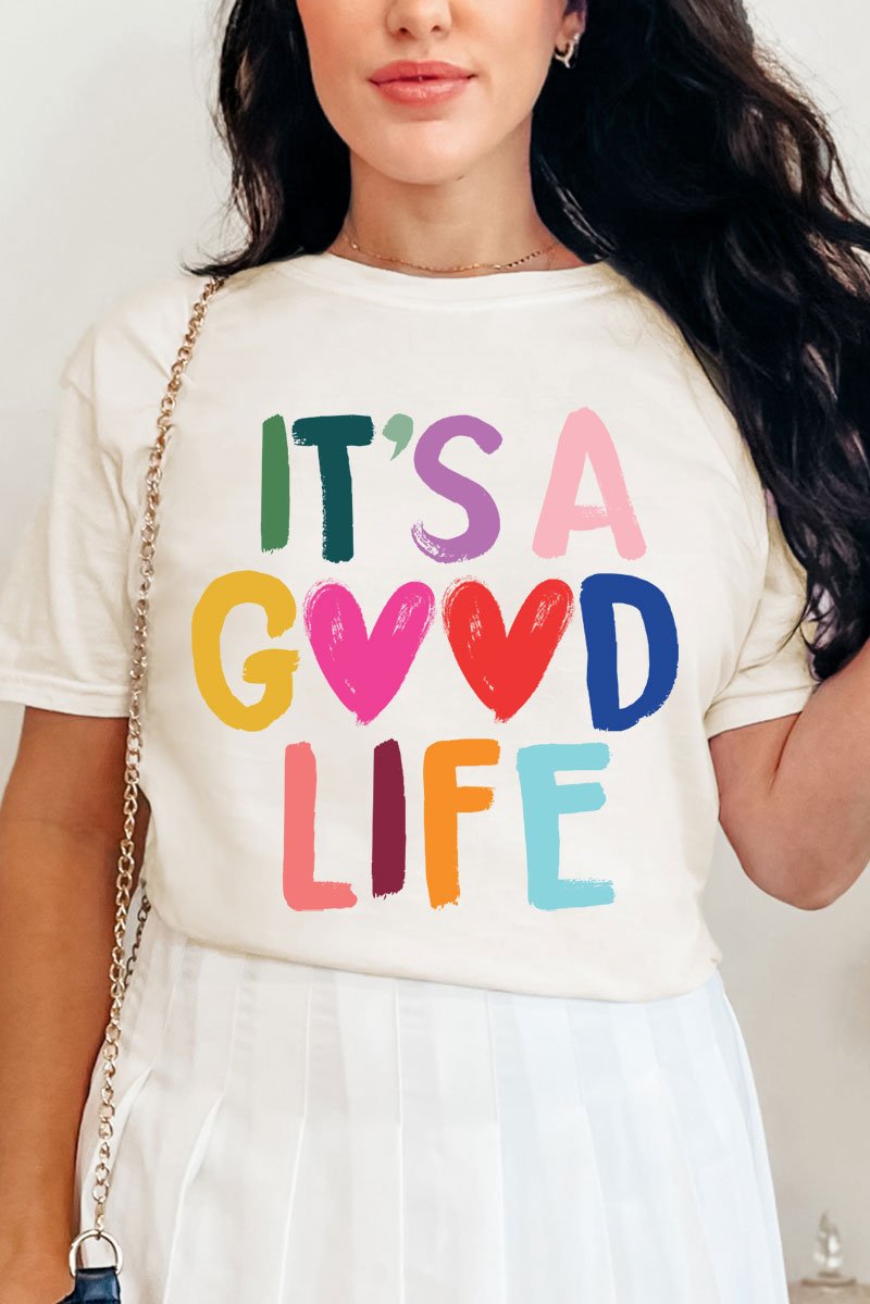 Heart It's A Good Life Comfort Colors Adult Ring - Spun Cotton Tee - Wholesale Accessory Market