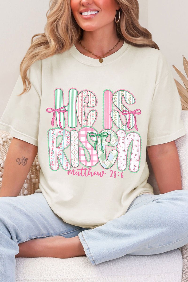 Lace & Bloom He Is Risen Comfort Colors Adult Ring - Spun Cotton Tee - Wholesale Accessory Market