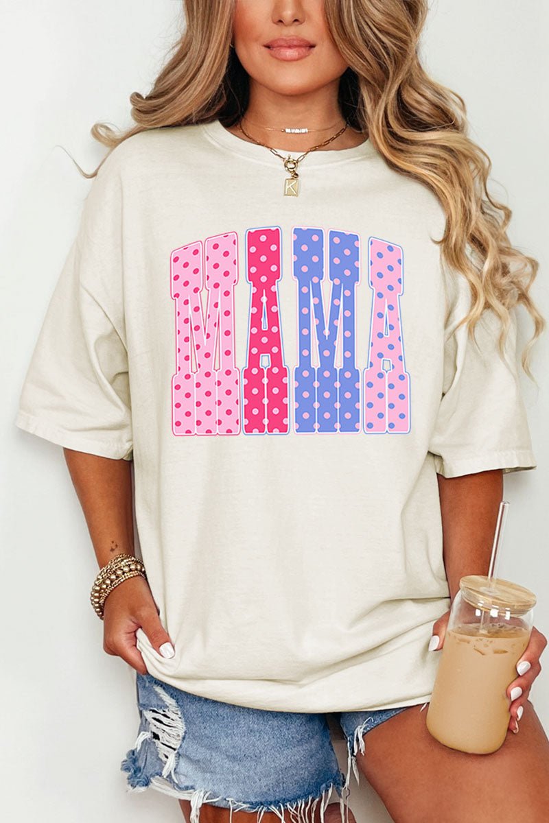Polka Dot Pop Mama Comfort Colors Adult Ring - Spun Cotton Tee - Wholesale Accessory Market