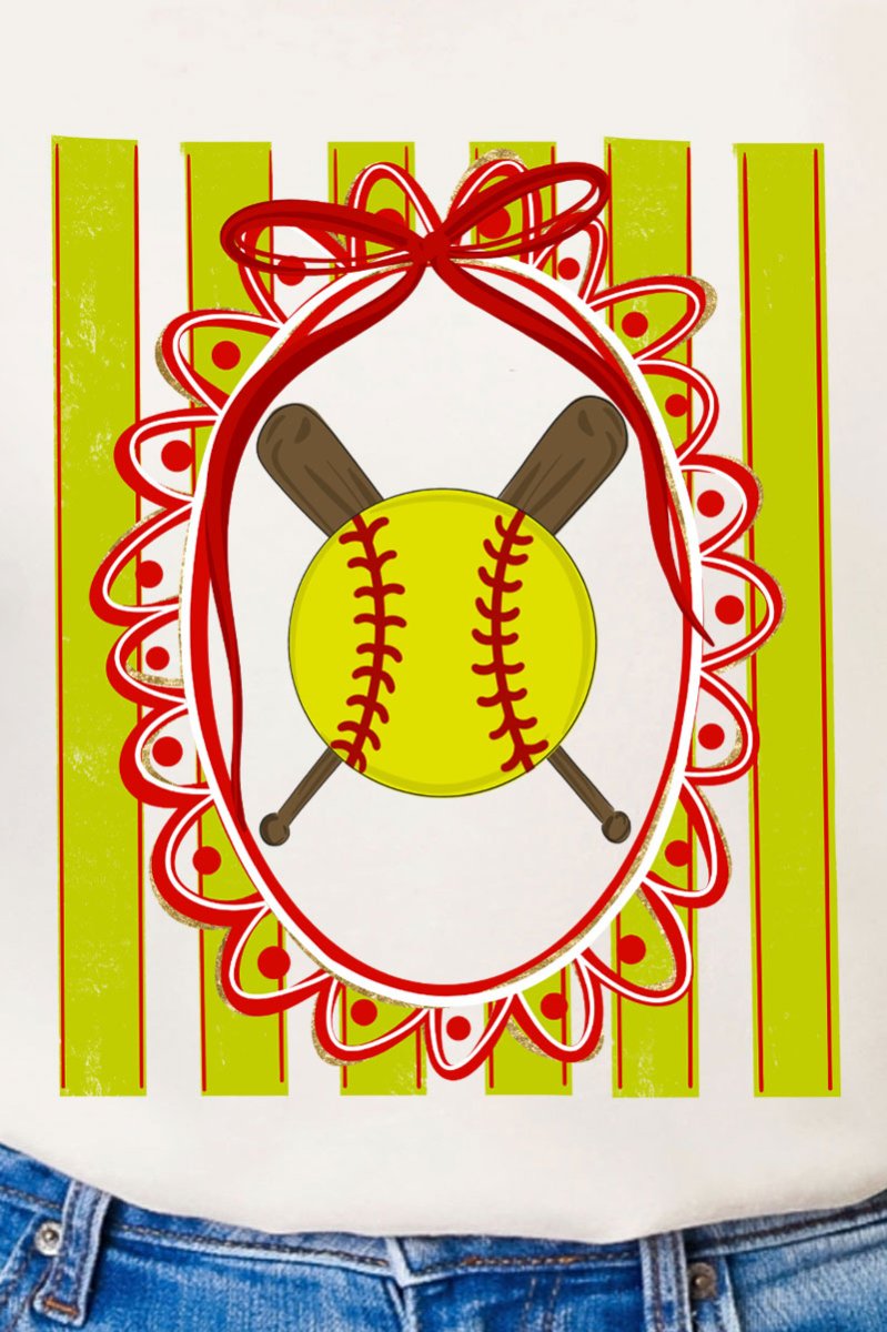 Softball Stripes Comfort Colors Adult Ring - Spun Cotton Tee - Wholesale Accessory Market