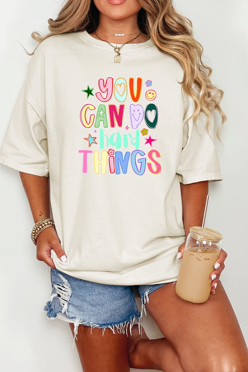 You Can Do Hard Things Comfort Colors Adult Ring - Spun Cotton Tee - Wholesale Accessory Market