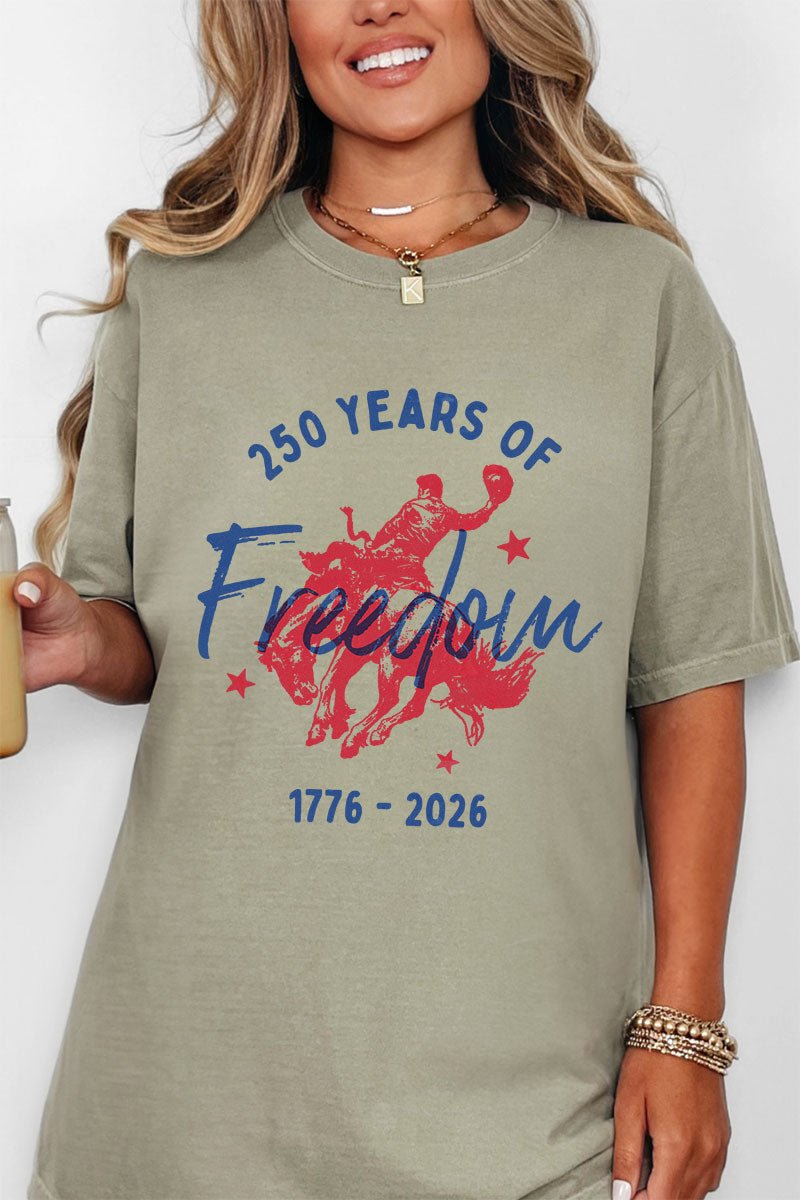 Cowboy 250 Years Of Freedom Comfort Colors Adult Ring - Spun Cotton Tee - Wholesale Accessory Market