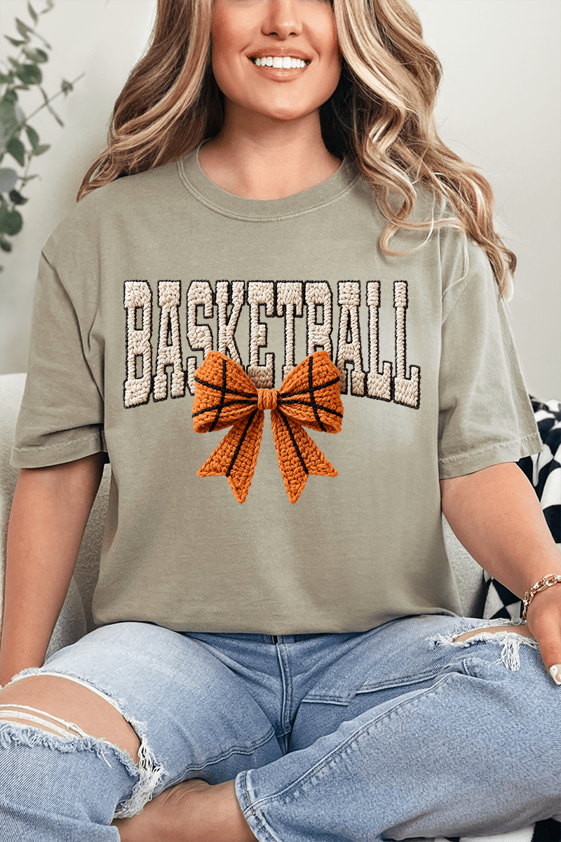 Faux Yarn Basketball Coquette Comfort Colors Adult Ring - Spun Cotton Tee - Wholesale Accessory Market