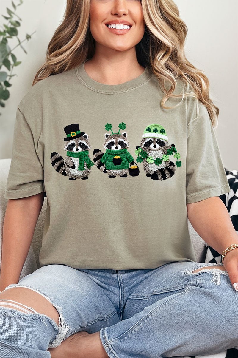 Faux Yarn Clover Crew Comfort Colors Adult Ring - Spun Cotton Tee - Wholesale Accessory Market