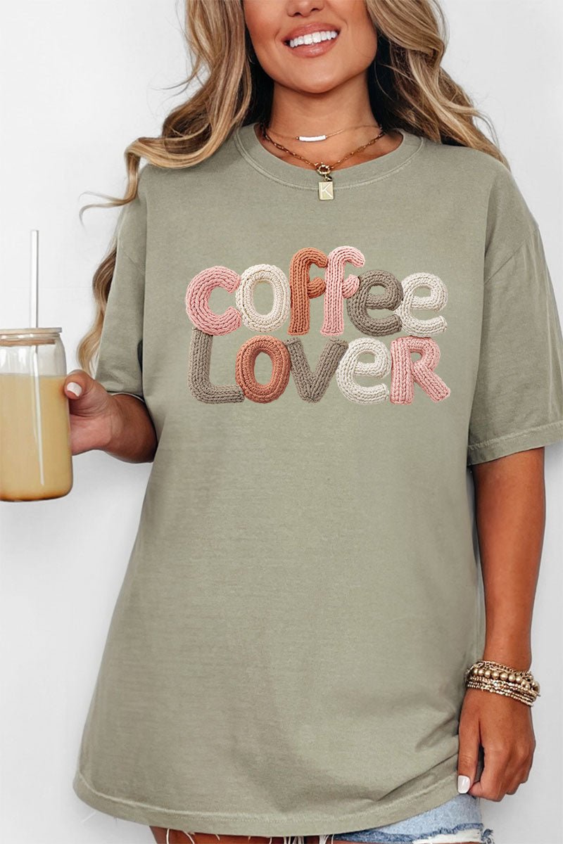 Faux Yarn Coffee Lover Comfort Colors Adult Ring - Spun Cotton Tee - Wholesale Accessory Market