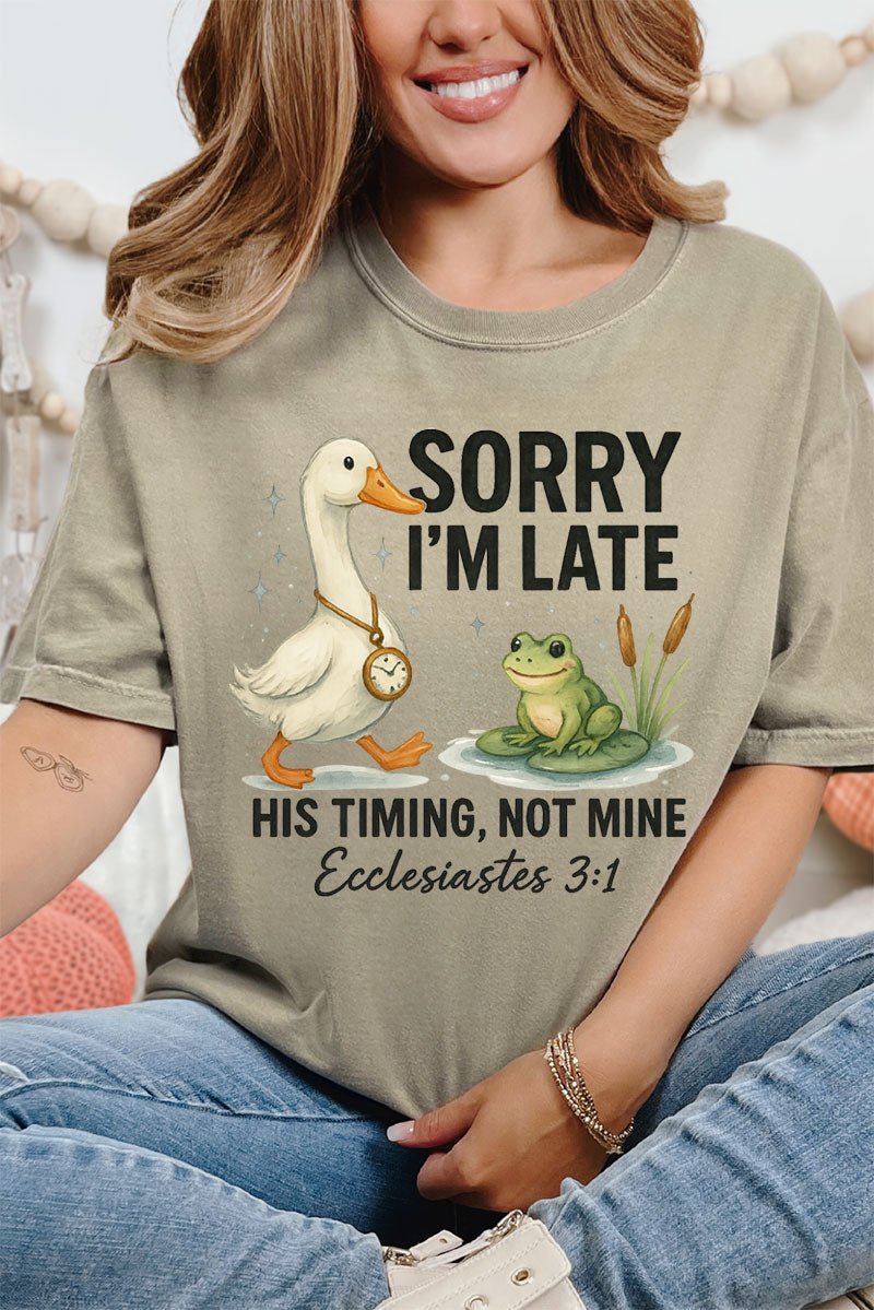His Timing Not Mine Comfort Colors Adult Ring - Spun Cotton Tee - Wholesale Accessory Market