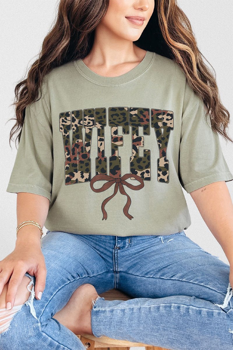 Hunting Wifey Ribbon Comfort Colors Adult Ring - Spun Cotton Tee - Wholesale Accessory Market