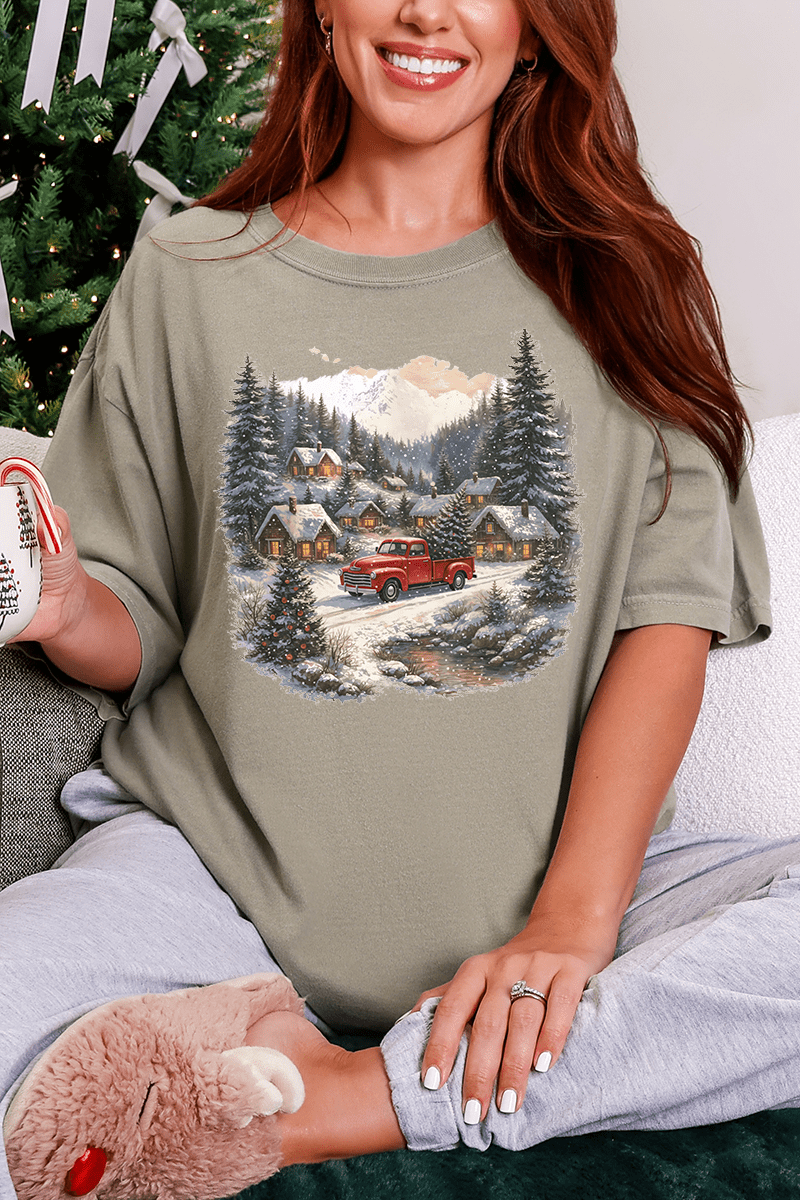 Snowfall On Main Street Comfort Colors Adult Ring - Spun Cotton Tee - Wholesale Accessory Market