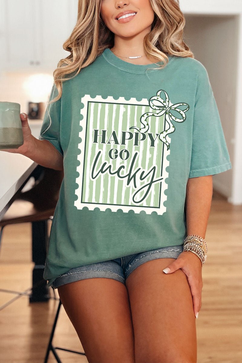 Happy Go Lucky Comfort Colors Adult Ring - Spun Cotton Tee - Wholesale Accessory Market