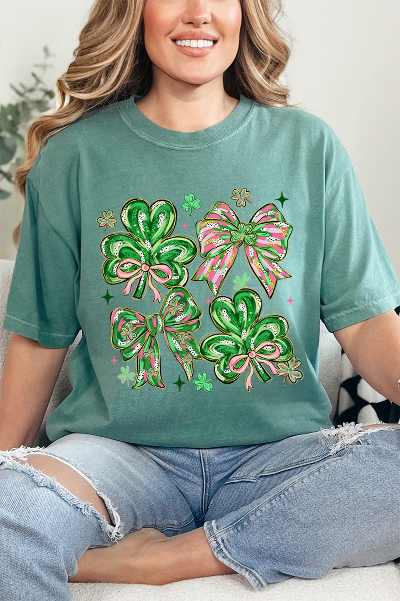 Lucky Luxe Bows Comfort Colors Adult Ring - Spun Cotton Tee - Wholesale Accessory Market