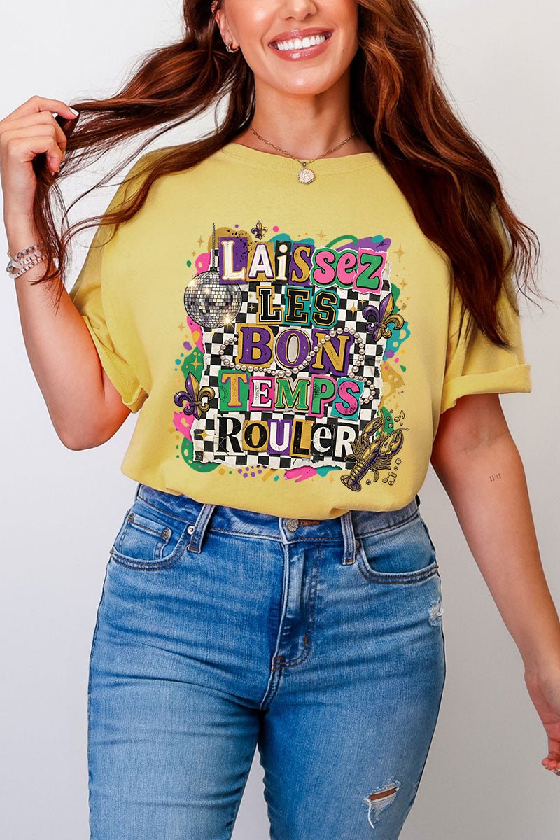 Bold Laissez Les Bon Temps Rouler Comfort Colors Adult Ring - Spun Cotton Tee - Wholesale Accessory Market