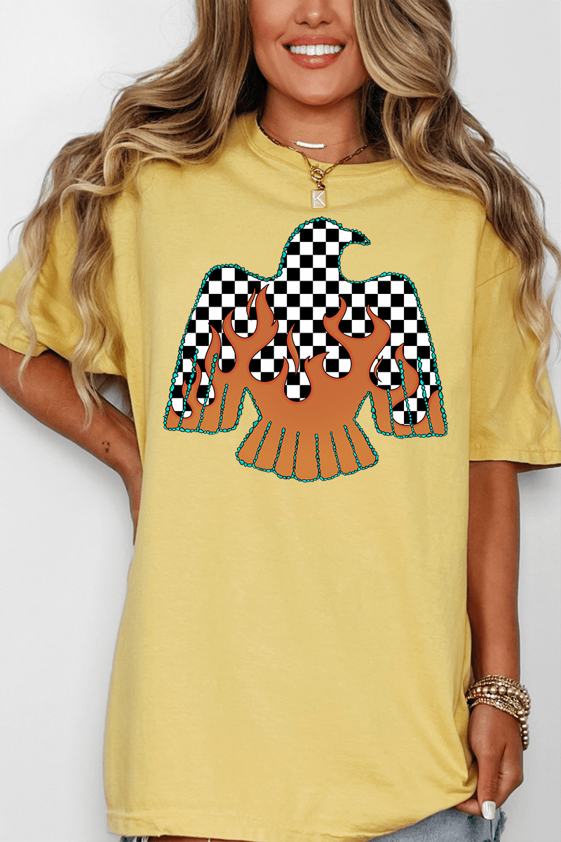 Checkerfire Thunderbird Comfort Colors Adult Ring - Spun Cotton Tee - Wholesale Accessory Market