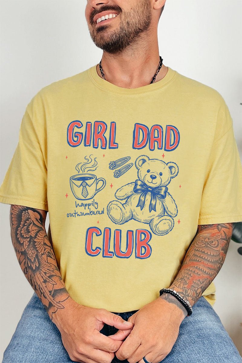 Happily Outnumbered Girl Dad Club Comfort Colors Adult Ring - Spun Cotton Tee - Wholesale Accessory Market