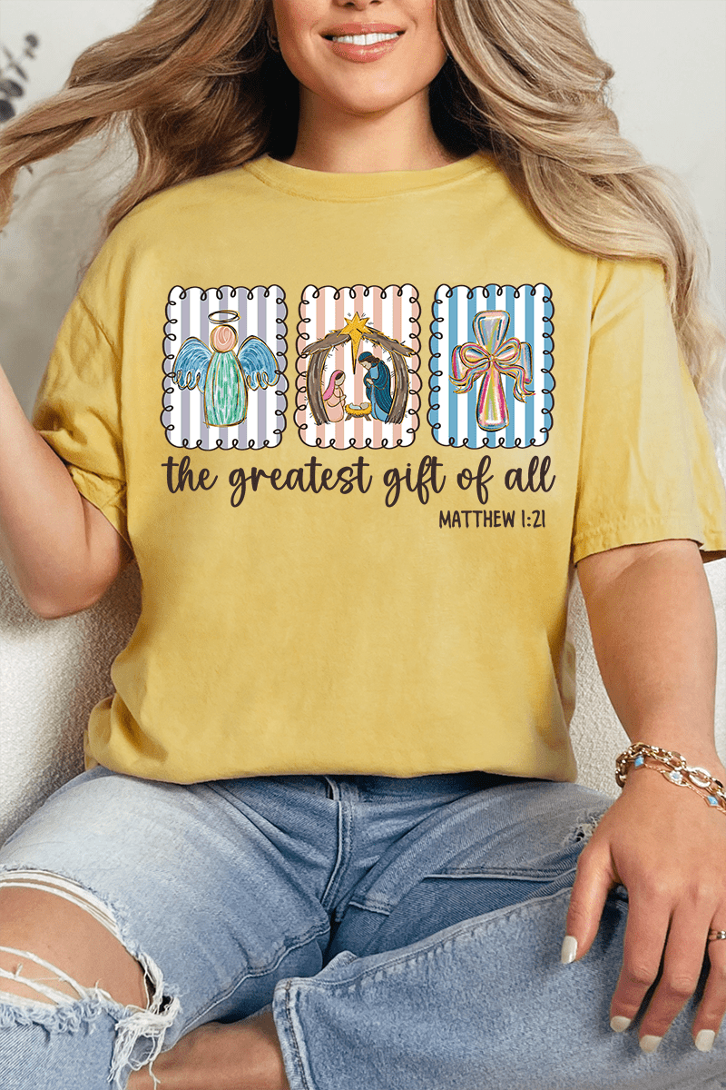 Jesus, Greatest Gift Comfort Colors Adult Ring - Spun Cotton Tee - Wholesale Accessory Market